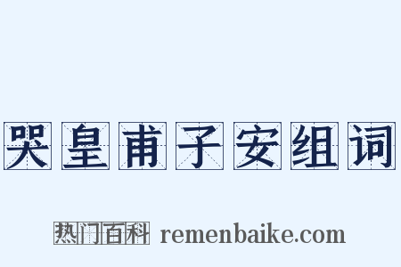 哭皇甫子安组词是什么意思的图片